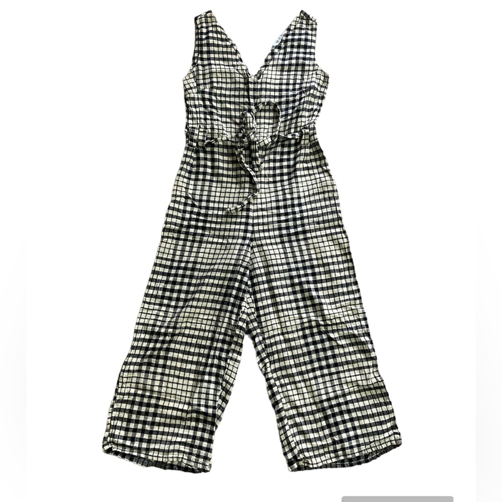 Mango Basics  Black & White Sleeveless Cotton tie up Jumpsuit XXS PRICE IS FIRM